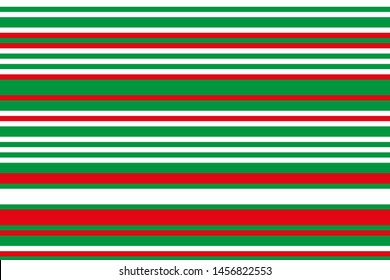 Red-white-green stripes. Traditional Christmas pattern. Vector seamless illustration for printing on fabric, wrapping paper, packaging
