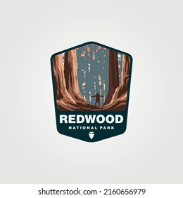 redwood national park logo vector symbol illustration design, united states national parks sticker patch