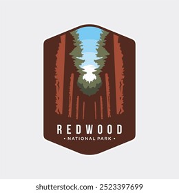 Ilustração do logotipo da remenda do Redwood National Park