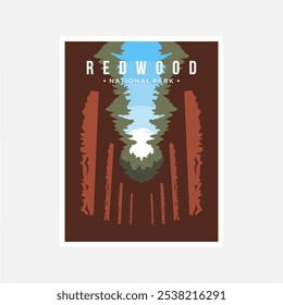 Redwood National Park cartaz vetor ilustração design