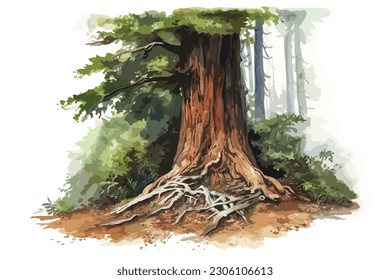 Redwood-Aquarell-Malerei Abstrakter Hintergrund.