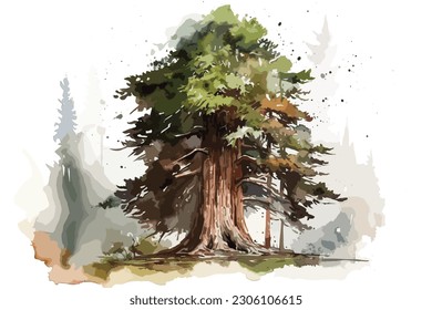 Redwood-Aquarell-Malerei Abstrakter Hintergrund.