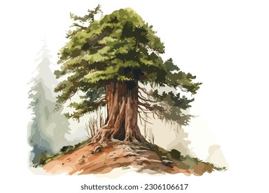 Redwood-Aquarell-Malerei Abstrakter Hintergrund.