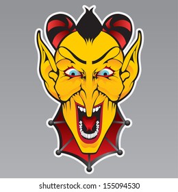 Redy for print devil sticker