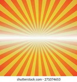 red-yellow Background With Sunburst. Vector Illustration