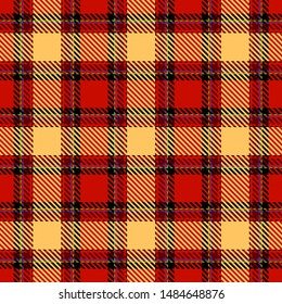 Red,Yellow and Black Tartan Plaid Scottish Seamless Pattern. Texture from tartan, plaid, tablecloths, shirts, clothes, dresses, bedding, blankets and other textile.