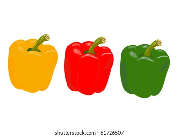 Red,yellow and green Peppers