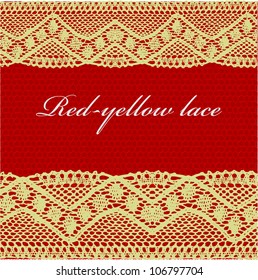 Red-yellow lace background.