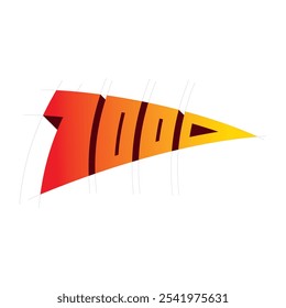 red-yellow number 100 concept. Number 100 concept for the world of education, business, technology. technical drawing number 100 concept