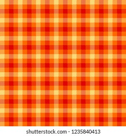 Red,yellow and orange gingham seamless pattern.Texture from tartan, plaid, tablecloths, clothes, shirts,dresses, paper, bedding, blankets and other textile products.