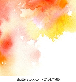 red-yellow watercolor abstract spot3/ vector illustration