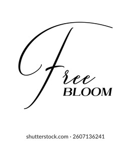 ree Bloom: Modern, elegant script font with stylish cursive and brush lettering. Perfect for logos, wedding invitations, and luxury branding. Black text on white for a sleek, versatile design