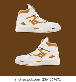 Reebok-The pump, Sneakers set, Sneakers, Vector illustration sneakers pair, Sneaker easy to resize or change color.