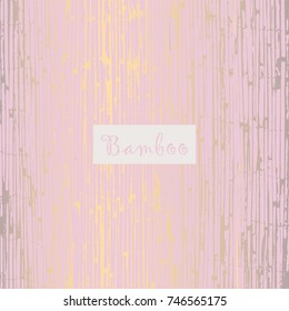 Reed Bamboo Patina Texture in pastel pink and copper. Trendy festive backdrop    for wallpaper, wrapping paper, textile, invitation cards, posters, home decor, blog, birthday. Vector