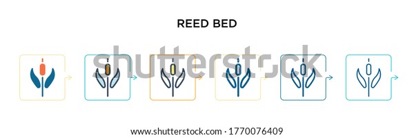 Reed\
bed vector icon in 6 different modern styles. Black, two colored\
reed bed icons designed in filled, outline, line and stroke style.\
Vector illustration can be used for web, mobile,\
ui
