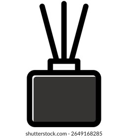 reed diffuser aromatherapy icon in flat outline offset style