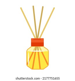 Reed diffuser on white background