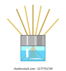 Reed diffuser on white background