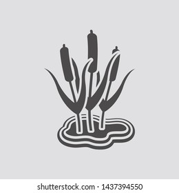 Reed icon in flat style.Vector illustration.