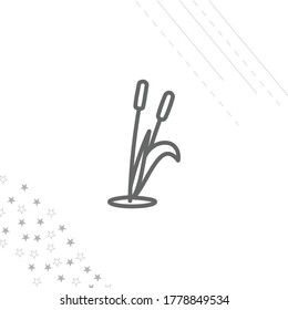 reed icon. river or lake reed isolated line icon for web and mobile