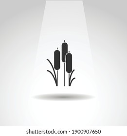 Reed Icon. River Or Lake Reed Icon, Reed Simple Plant Icon