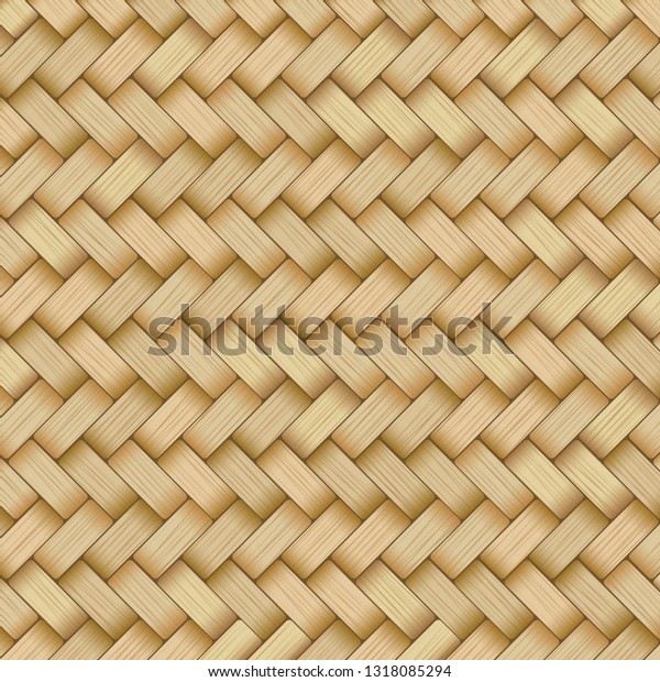 Reed Mat Woven Texture Crosshatched Yellow Stock Vector (Royalty Free