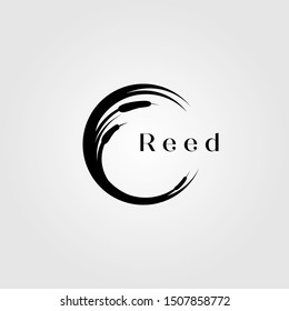 reed river grass letter c initial logo vector illustration design 