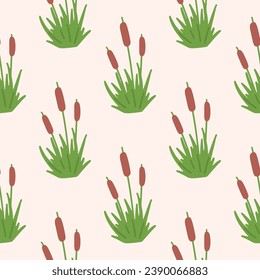 Reed seamless pattern. Sedge vector illustration for fabric, children's clothing, wrapping paper, children's textiles