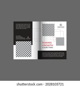 Reed square Vector annual report Leaflet bi fold Brochure Flyer template design, book cover layout design, abstract business presentation template, a4 size design background space for shape