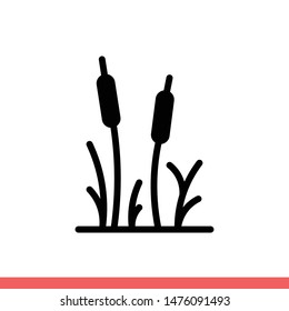 Reed vector icon, cane symbol. Simple, flat design for web or mobile app