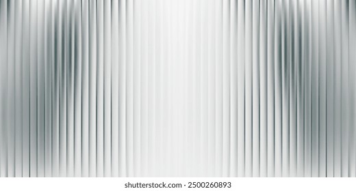 Reeded acrylic corrugated plastic texture. Diamond wavy sheet vector paper design. Luxury modern iridescent blurry glass. Reflection refraction effect. Clear fluid fluted stage. Polycarbonate gradient