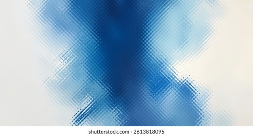 Reeded glass with blurred sky blue background. Refraction texture acrylic ribbed bath separation wall. Frozen ice premium packaging foil overlay. Wavy vertical line stripes pastel polycarbonate panel