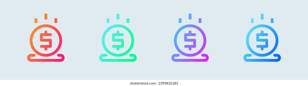 Reedem line icon in gradient colors. Reward signs vector illustration.