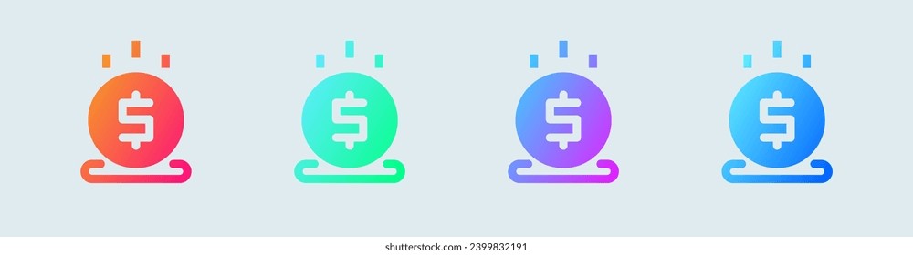 Reedem solid icon in gradient colors. Reward signs vector illustration.