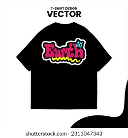 re-editable graffiti-style t-shirt design, isolated on a white background and mounted on a black t-shirt mockup