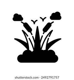 Reeds Glyph Icon, Vector illustration