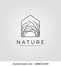 reeds house clever logo minimalist vector illustration design