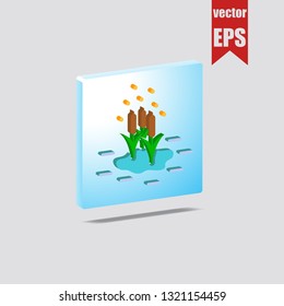 Reeds isometric icon.Vector illustration.