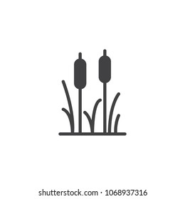 Reeds plant vector icon. filled flat sign for mobile concept and web design. Cattail simple solid icon. Symbol, logo illustration. Pixel perfect vector graphics