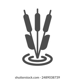 Reeds plant vector icon. Nature sign. Graph symbol for travel and tourism web site and apps design, logo, app, UI