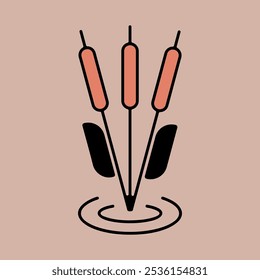 Reeds plant vector icon. Nature sign. Graph symbol for travel and tourism web site and apps design, logo, app, UI