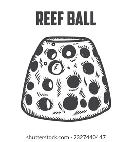 Reef Ball VektorStock Illustration, Vintage Retro Reef Ball Vektorgrafik