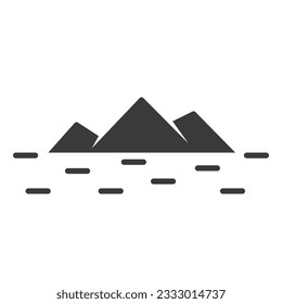 Reef cliffs glyph icon isolated on white background.Vector illustration.