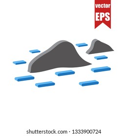 Reef cliffs isometric icon.Vector illustration.