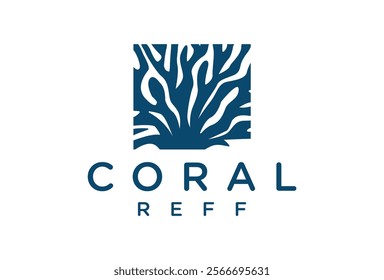 Reef coral logo design vector template