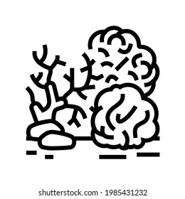 reef coral ocean line icon vector. reef coral ocean sign. isolated contour symbol black illustration