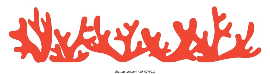 Reef coral thickets silhouette outline for design