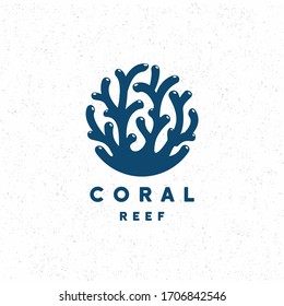 Reef Crag Coral logo design vector 