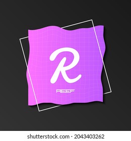 Reef cryptocurrency logo on colorful wireframe backdrop.