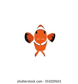Reef fish  clown fish fish isolated on white background